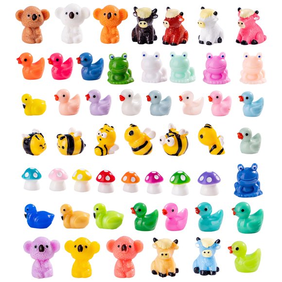 Mini figuras de resina de animales jrootouh, 52 piezas, 2-5 cm