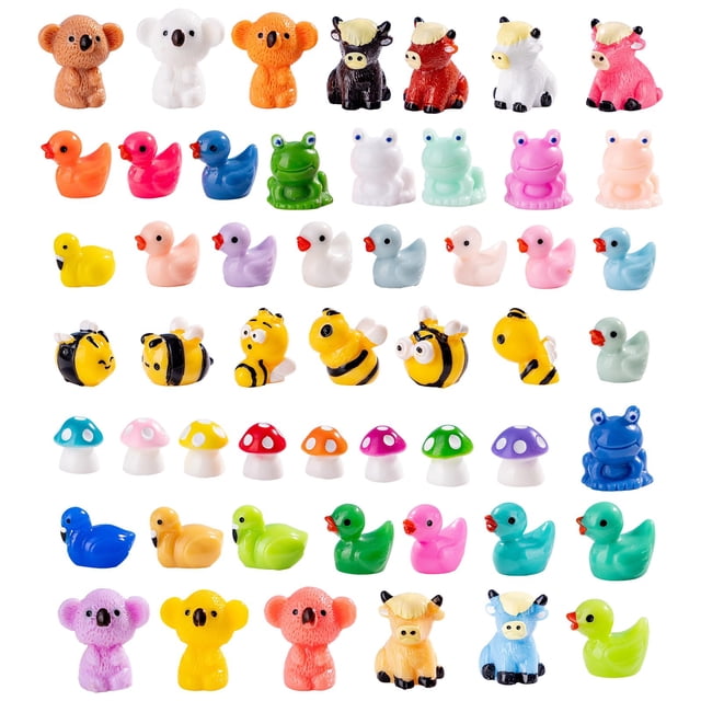 Mini figuras de resina de animales jrootouh, 52 piezas, 2-5 cm
