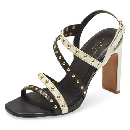 

Cecelia New York Vanessa Black Alabaster Embellished Sandals Open Toe High Pumps (Black Alabaster 7)