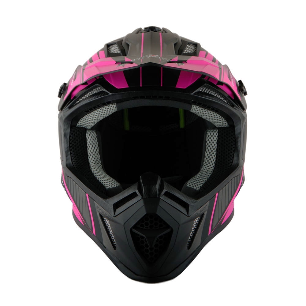1Storm Adult Motocross Helmet BMX MX ATV Dirt Bike Downhill Mountain Bike Helmet Racing Style H637; Storm Pink