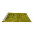 thumbnail image 2 of Ahgly Company Machine Washable Indoor Round Oriental Yellow Industrial Area Rugs, 5' Round, 2 of 4
