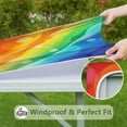 thumbnail image 6 of Rainbow Tie Dye Wave Pattern Square Fitted Tablecloth with Elastic Edge,Square Table Cover,Washable Elastic Table Cover for Home Kitchen Party Decor 36"x36", 6 of 6