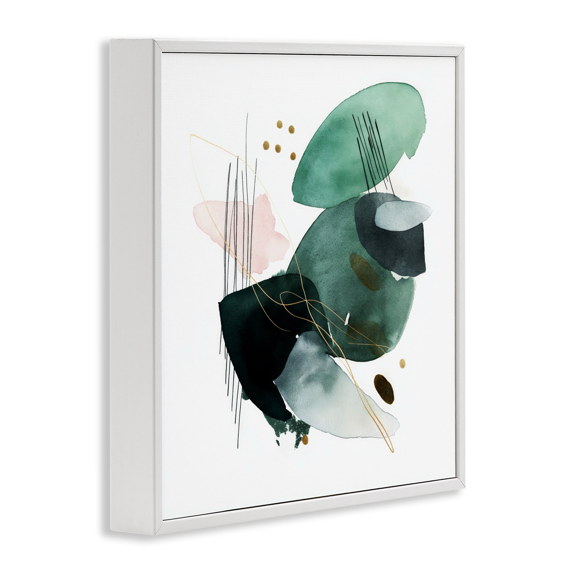 Stupell Industries Verdant Horizon Shapes White Framed Giclee Art, design by Svetlana Aleynikova