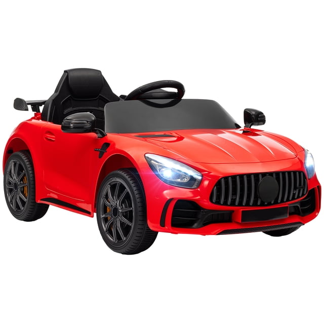 Qaba Voiture Électrique pour Enfants 12 V sous Licence Mercedes-Benz avec Télécommande, Jouet à Chevaucher pour Tout-Petits, Rouge