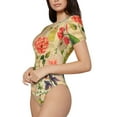 thumbnail image 2 of Easygdp Vintage Bird Women's One-Piece Swimsuit Slim Fit Crew Neck Bodysuit Athletic Swimwear with Concealed Buckle - Large, 2 of 9