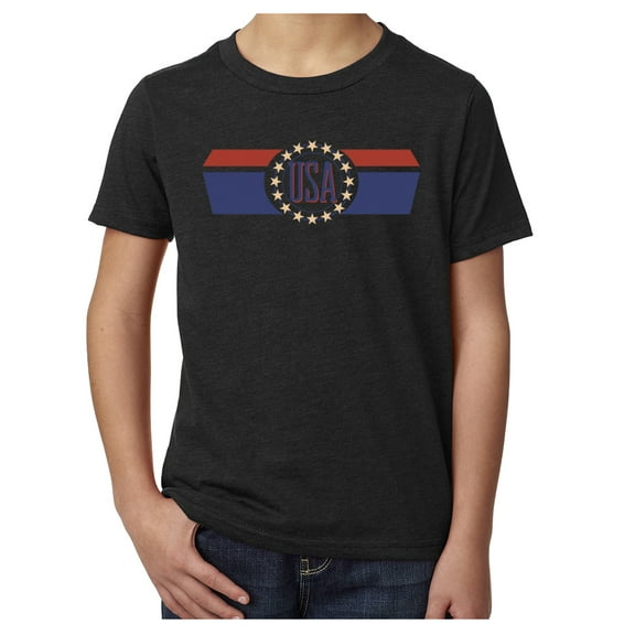 Youth USA T-shirts, Youth Graphic T-shirts, Patriotic Shirts for Kids - Black MH200YPATRIOT S23 S