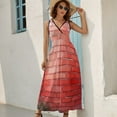 thumbnail image 5 of Red Brick Stone Wall Grass Sleeveless Dress Dresses Women Summer Evening Dresses Ladies Bohemia Long Dresses, 5 of 9