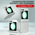 thumbnail image 2 of Designed for Samsung Galaxy Z Flip5 Phone Case, Hinge Protection with Unique Frosted Texture and Wave Pattern, Scratch Resistant Shockproof Phone Case Cover for Samsung Galaxy Z Flip5, Silver, 2 of 6