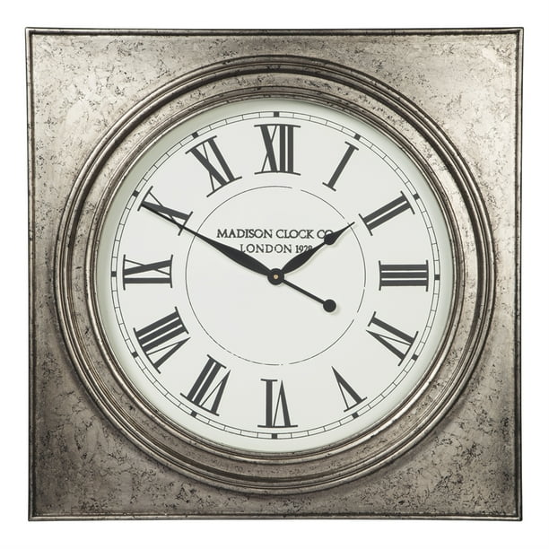 Quaint Style Textured Frame Wall Clock with Roman Numerals, Antique