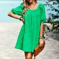 thumbnail image 2 of Aayomet Mother Of The Bride Dresses for Wedding Ladies Fashion Casual Short Sleeves Solid Color Dress Dress Vacation Beach Dress,Green M, 2 of 5
