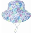 thumbnail image 2 of Baby Sun Hat UPF 50+ Wide Brim Bucket Hat - Adjustable Infant Toddler Sun Protection for Beach & Outdoor (Colorful Printed,6-24 Months), 2 of 6