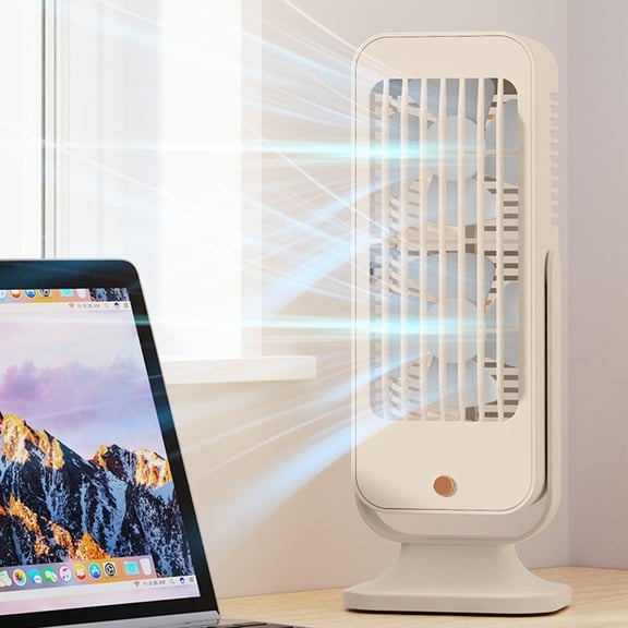 Dadatutu New Double Blade Desktop Fan for Home Office Quiet Large Wind Power Fan Usb Cold Fan