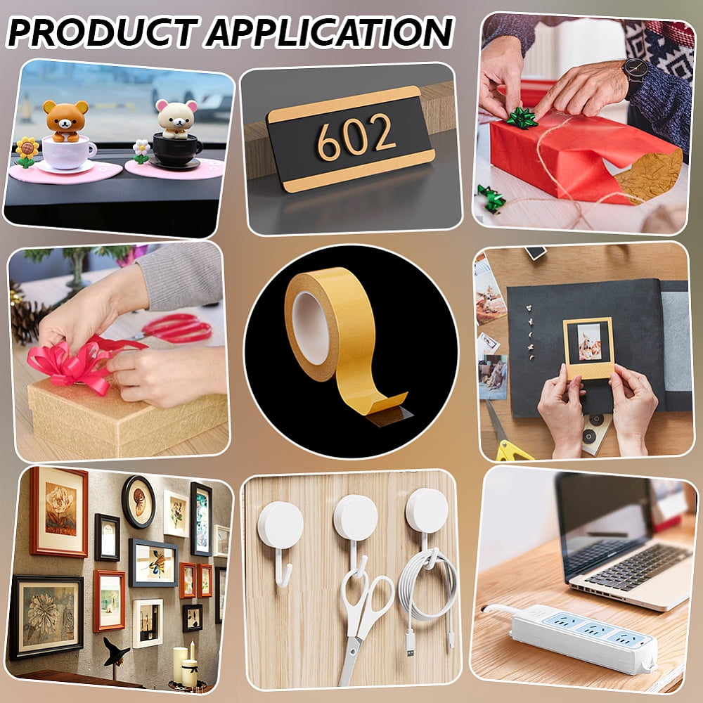 1 Roll Double Sided Adhesive PVC Tape For Packing Paper Craft Handmade Card Photo Albums Gold 4.5cm 50m/roll