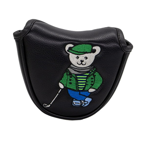 QualitChoice Housse de Tête de Club de Golf Manches Enveloppantes PU pour Golf Noir 12x14cm