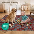 thumbnail image 4 of ODIKA 2'x3' Ultra-Soft Accent Mat, Geometric Faded Mosaic Irregular Grid Crisp Long Abstract Contrast None Washable, Bare feet friendly, Easy Care Indoor rug for Bedside, Footrest, 4 of 7