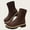 Brown, variant on Women's Chelsea Ankle Knit Boots Round Toe Low Heel Lug Sole Platform Fall Sock Booties Shoes Brown 8.5(41)