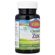 Carlson - Chelated Zinc, 30 mg - Superior Absorption, Immune Support Enzyme Function, Antioxidant, 100 tablets