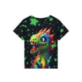 thumbnail image 3 of QEFJNO Boys 3-Piece Summer Pajama Sets Kids Dinosaur Pjs Short Sleeve Sleepwear Shirt Shorts Pants 3-12Y, 3 of 12
