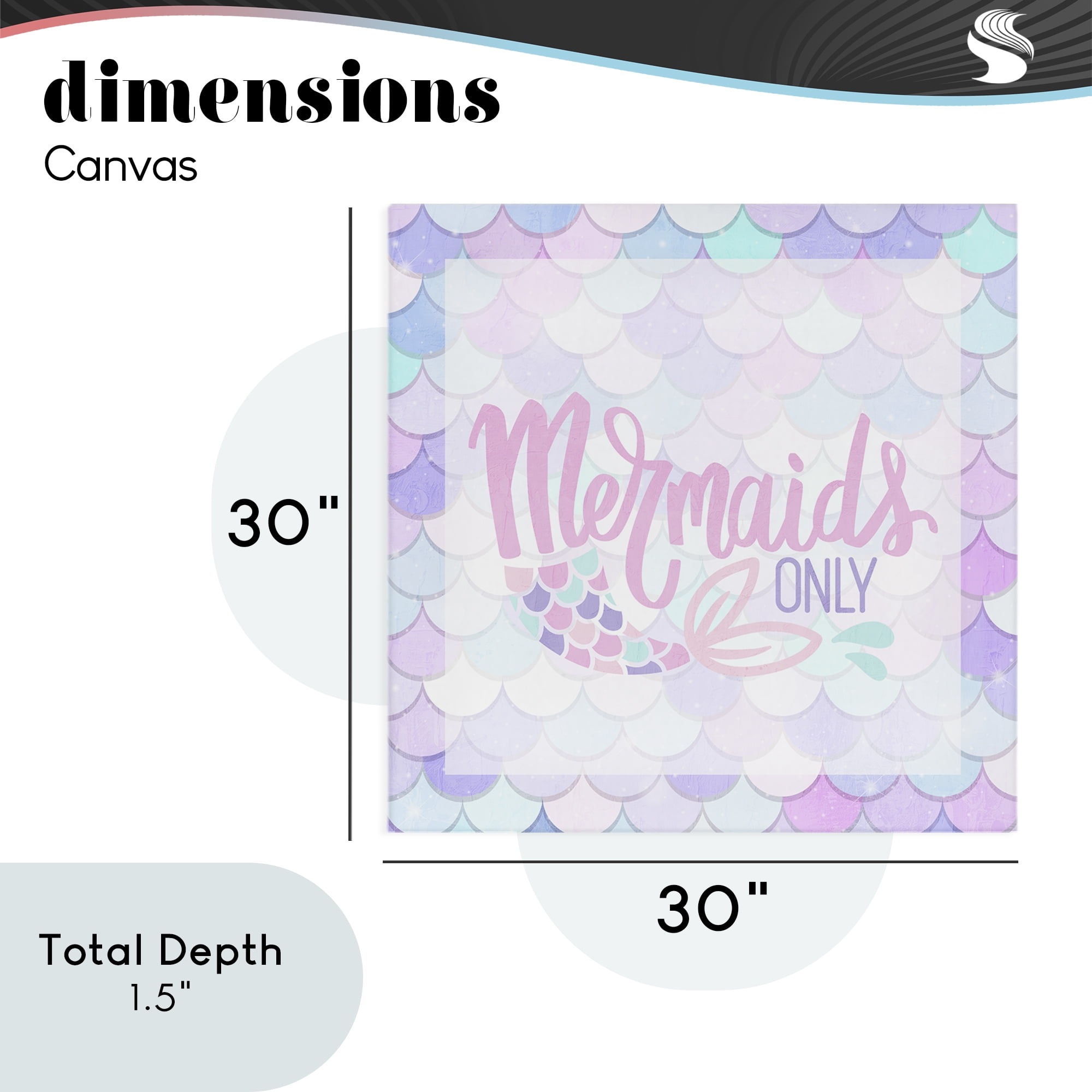 Pastel Mermaids Only Canvas Wall Art, design by Kim Allen