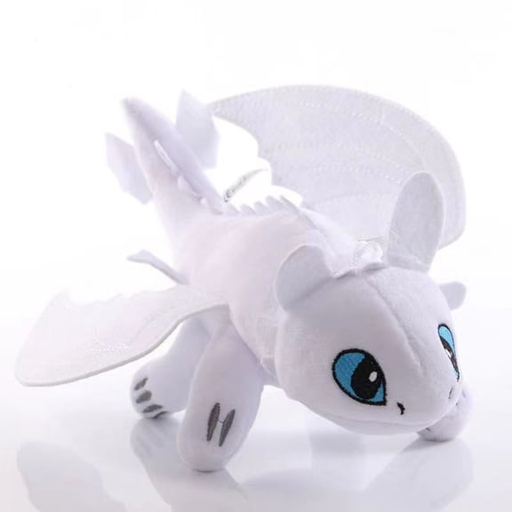 [Funny] Anime lovely Toothless Little White Black Dragon pillow plush Stuffed Toys Creative Plush toys Birthday Christmas Gift