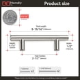 thumbnail image 3 of Homdiy Paquete De 5 | Manijas De Gabinete Tiradores De Gabinete De Níquel Cepillado Herrajes Para Gabinetes Centros De Orificios De 2-1/2 Pulgadas Tiradores De Cajones Armario De Cocina Euro T Bar Tir, 3 of 8