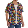 thumbnail image 2 of Balery Bowling Colorful Camisa Casual de Manga Corta con Botones para Hombre, Texturizada, Estilo Cubano, para Playa, Verano-Medium, 2 of 5