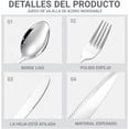 thumbnail image 4 of Juego de Cubiertos de Acero Inoxidable 48 Piezas con Cuchillos para Carne Set de 6 Servicios para 8 Personas, Vajilla de Mesa con Cuchara/Tenedor y Acabado Espejo, 4 of 7
