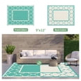 thumbnail image 2 of DEORAB Outdoor Rugs Waterproof Plastic Straw Mat 9'x12' Reversible for RV Patio Deck Beach Lake Green & Beige White, 2 of 6