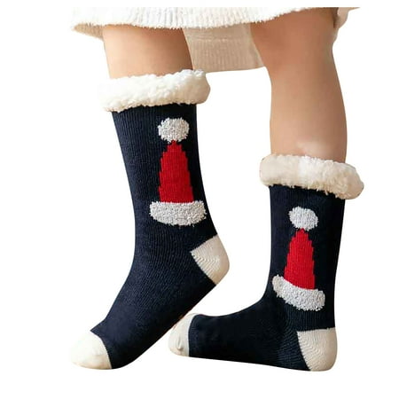 

Knosfe Warm Winter Cozy Christmas Socks Fluffy Fuzzy Casual Soft Slipper Socks for Women