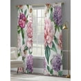 thumbnail image 4 of Pink Floral Blossom Sheer Curtains for Living Room Bedroom Spring Vintage Botanical Flowers Sheer Curtains 84 Inch Long 2 Panels Set Light Filtering Curtain Window Treatments Drapes for Dining Room, 4 of 6