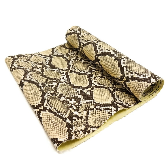 Shason Textile 54" x 4 Yards 100% Polyester Faux Snake Leather Apparel Fabric By the Yard, Taupe