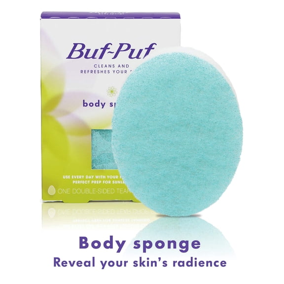 Buf Puf Body Sponge, Dermatologist Developed, Cleanses Skin of Dirt and Excess Oil, Reusable, Exfoliating, 1 Count