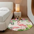 thumbnail image 2 of Summer Flamingos Round Area Rug 6Ft Washable Circle Rugs for Bathroom Office, Tropical Pink Botanical Flowers Cactus Non-Slip Carpet Floor Mats Indoor Outdoor Carpet Runner Aesthetic Home Decor, 2 of 8