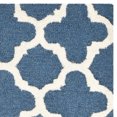 SAFAVIEH Cambridge Leonard Geometric Wool Area Rug, Navy/Ivory, 9' x 12