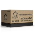 thumbnail image 3 of Mascarillas desechables Litepak negras transpirables, 1000 piezas, 3 of 6
