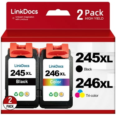 245XL Ink Cartridge for Canon ink 245 and 246 PG-245XL CL-246XL PG-243 CL-244 Work for Pixma TS3120 MG2520 MX492 TR4520 TS202 MG2525 MG3022 MG2522 MG2922 Printer ink ( Black，Tri-Color)