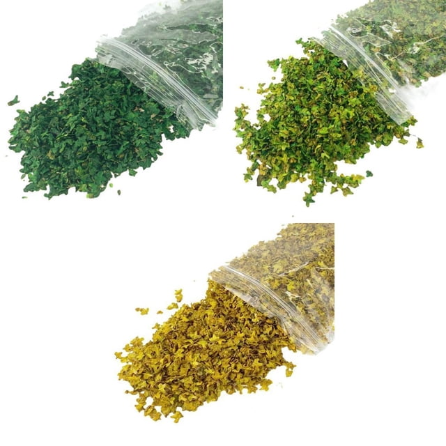 Yinanstore 3Pcs 33ml Miniature Feuille Statique Modèle Chemin de Fer Fée Jardin Bonsaï Décoration