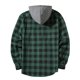 thumbnail image 3 of Ceisia Men's Plaid Hooded Button-Up Shirt with Dual Chest Pockets for Casual & Streetwear Green XXXL Gifts, 3 of 6