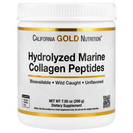 California Gold Nutrition Hydrolyzed Marine Collagen Peptides, Unflavored, 7.05 oz (200 g)