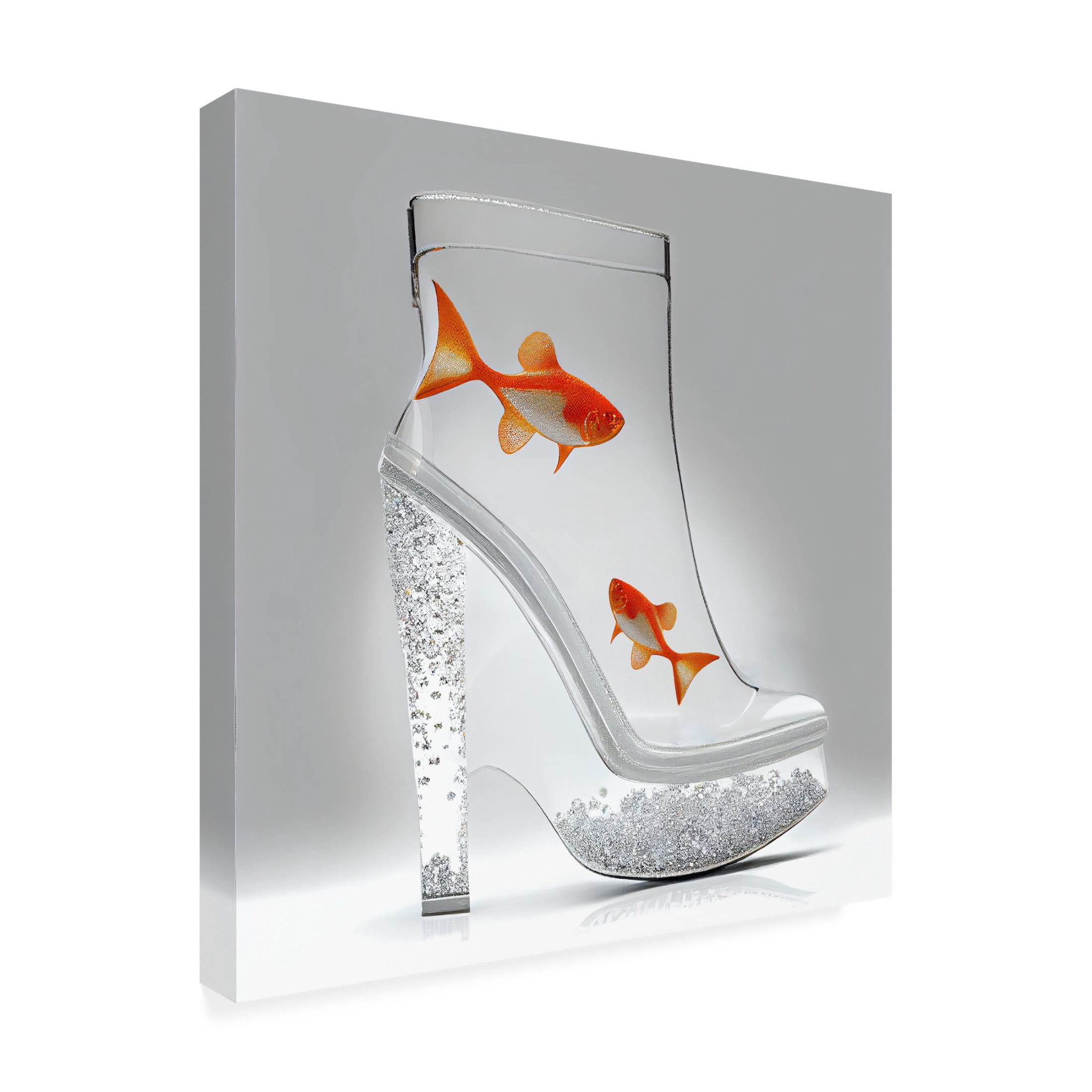 Canvas Wall Art - Sasha 'Sparkle Fish II' Wall Art for Living Room, Bedroom, or Office Décor by Trademark Fine Art - 18 x 18 Inches