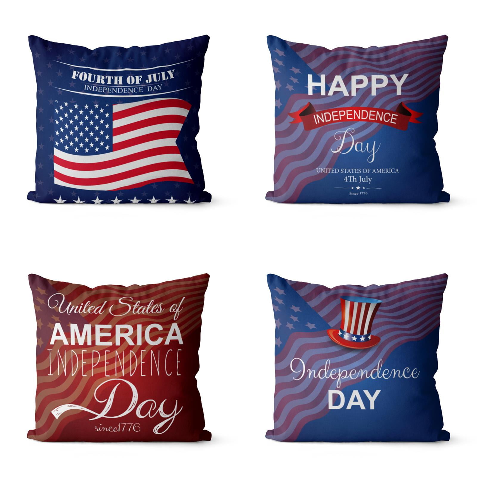 16x16 Fourth of July Apparel and Gifts USA Proud 4th of July American Flag Throw Pillow Multicolor 