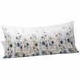 thumbnail image 2 of Navy Blue Spring Floral Body Pillow Covers 20"x60", Elegant Pastoral Flowers Watercolor Soft Brushed Microfiber Breathable Throw Pillow Covers, Pillowcase with Zipper for Couch Sofa Bedroom, 2 of 9