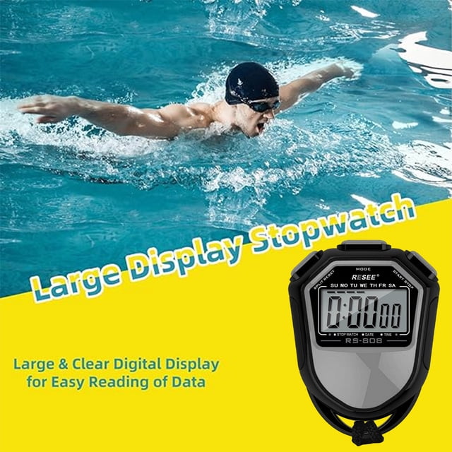 LJNYFDC Waterproof Daily Use Stopwatch Waterproof Digital Stopwatch Timer Lightweight Digital Display Timer for Sports Coaches Swimming Running Training