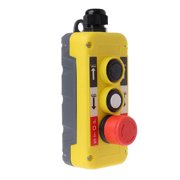 Hoist Crane Pendant Control Station Electric ON/Off Hoist Control Switch Emergency Stop Push Button Switch Easy to Use