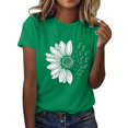 thumbnail image 2 of Xdegoge T Shirts for Women Graphic Under 10 Short Sleeve Crewneck Shirts Floral Summer Casual Tops Tunic Loose Fit Tees Soft Comfy Blouses Women's Saved Items for Later, 2 of 5