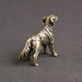 thumbnail image 2 of Latón Pastor Perro de Escritorio Adornos Estatua de Metal Decoración Té Mascota Mano, 2 of 6