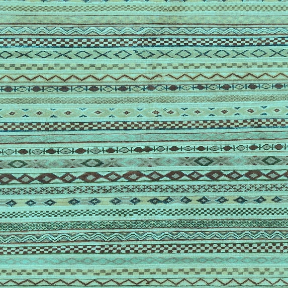 Ahgly Company Indoor Square Solid Light Blue Modern Area Rugs, 7' Square