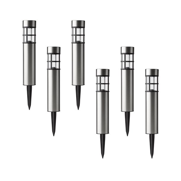 Mainstays Solar Powered Stainless Steel Bollard Landscape Path Light