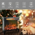 thumbnail image 5 of DEALTOPS 23.9'' Electric Fireplace Heater Stove, Realistic Three-Sided Flame View Effect Stove , Black, 5 of 8