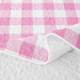 thumbnail image 5 of Erosebridal Pink Plaid Print Twin Quilt Set,White Grid Pastel Neutral Pattern Twin Coverlet Set For Girls,2 Pieces, 5 of 7